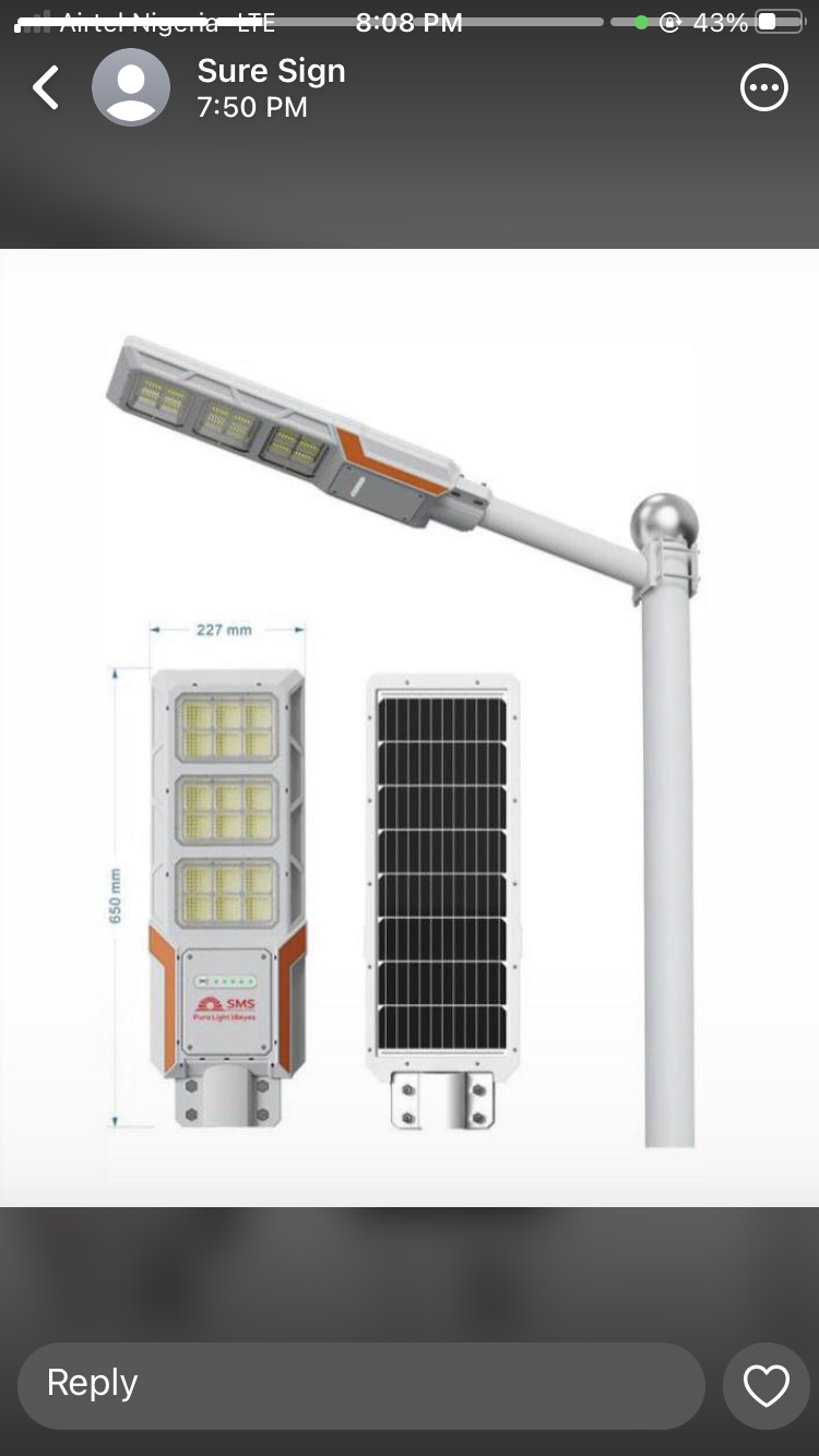 Solar Street Lights With Panel